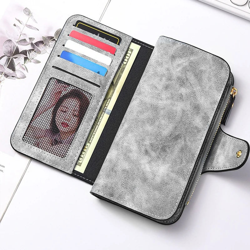 Bambi Long Zip Wallet for Women – Cute Cartoon Multi-Card Large Capacity Kawaii Clutch Bag, Soft Texture Fashion Purse