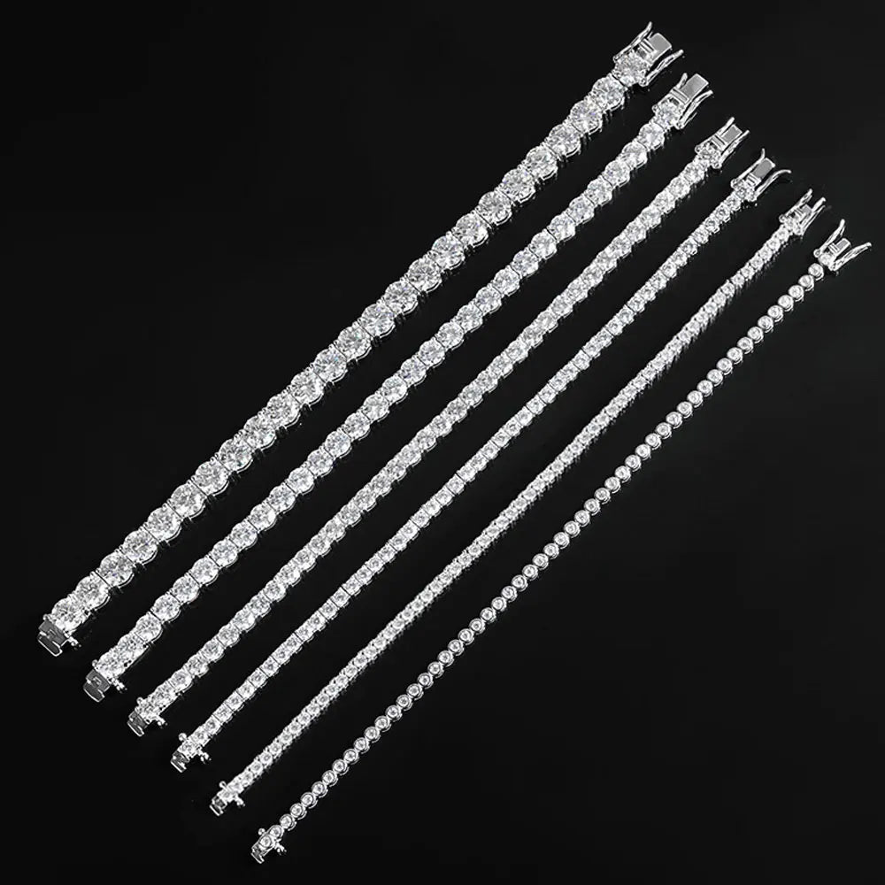 Factory Price D VVS1 Moissanite Tennis Bracelet – 925 Sterling Silver Single Row Classic Bracelet for Women & Men with GRA Certificate