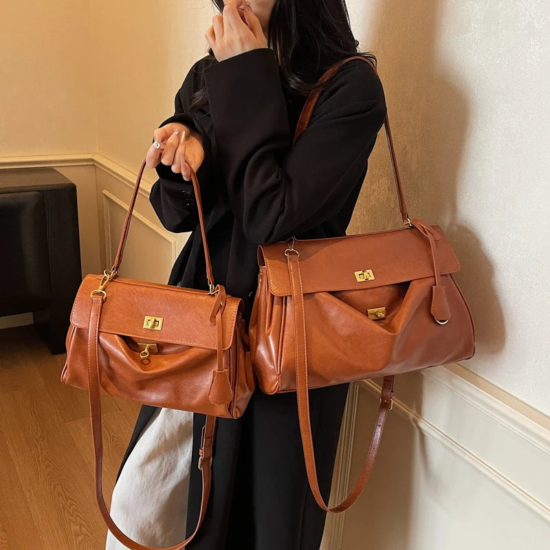 Women’s Vintage PU Flap Shoulder & Crossbody Bag
