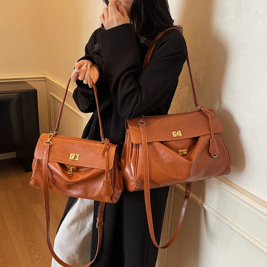 Women’s Vintage PU Flap Shoulder & Crossbody Bag