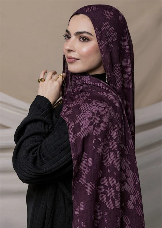 Women’s Leopard & Floral Print Bohemian Hijab Scarf