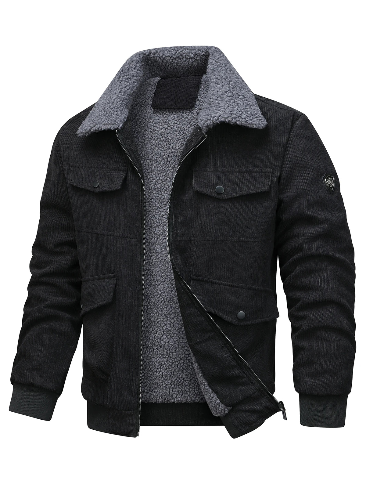 Men's Casual Corduroy Zip-Up Jacket