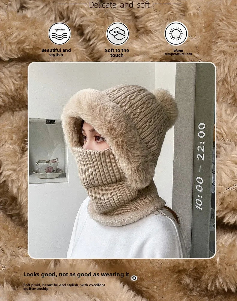 Women's Cozy Twist Knit Pompom Beanie