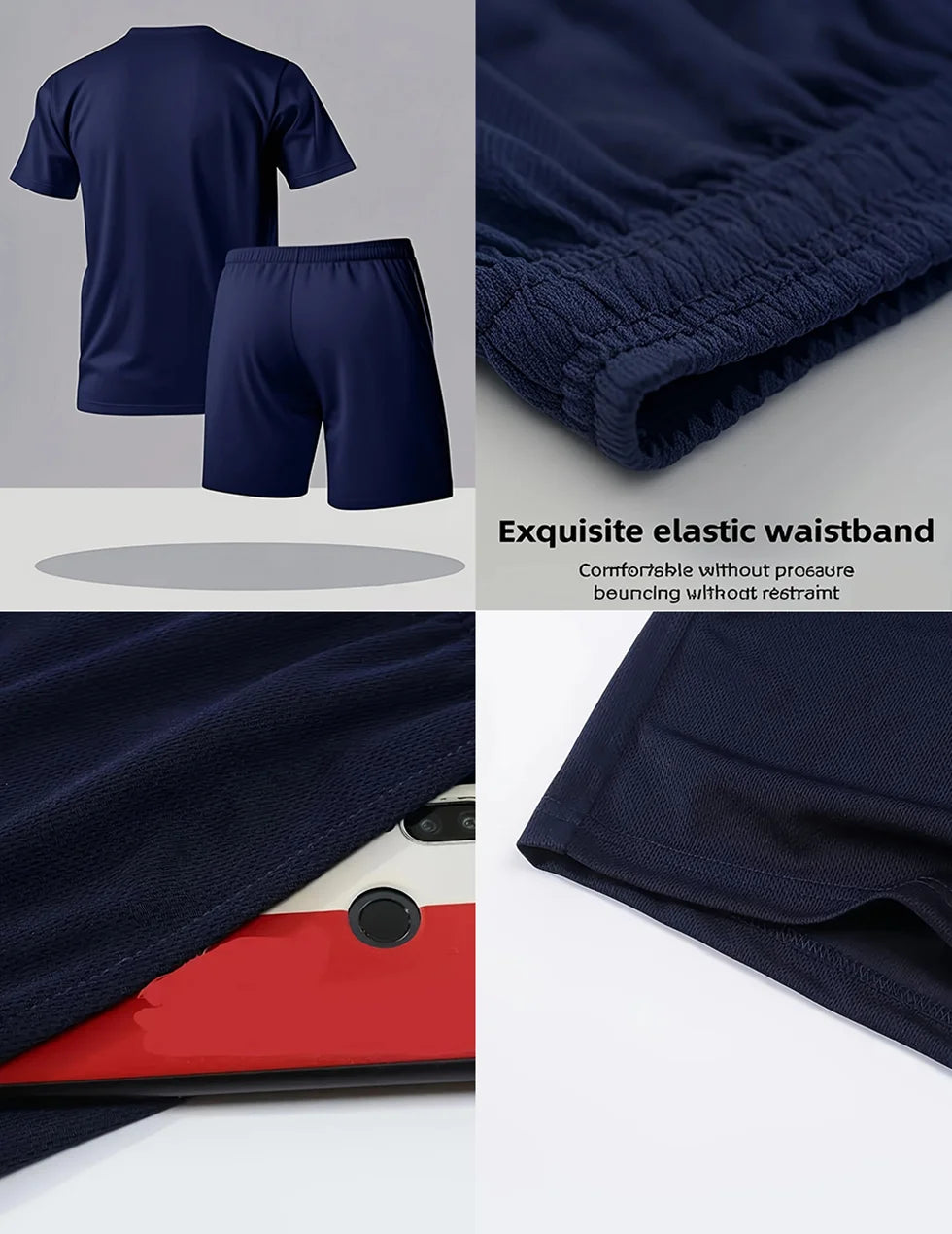 Men's Quick Dry Oversized T-Shirt and Drawstring Sport Shorts Set