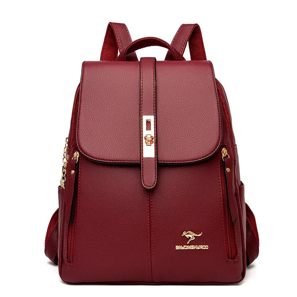 Women’s Casual Waterproof Synthetic Leather Backpack
