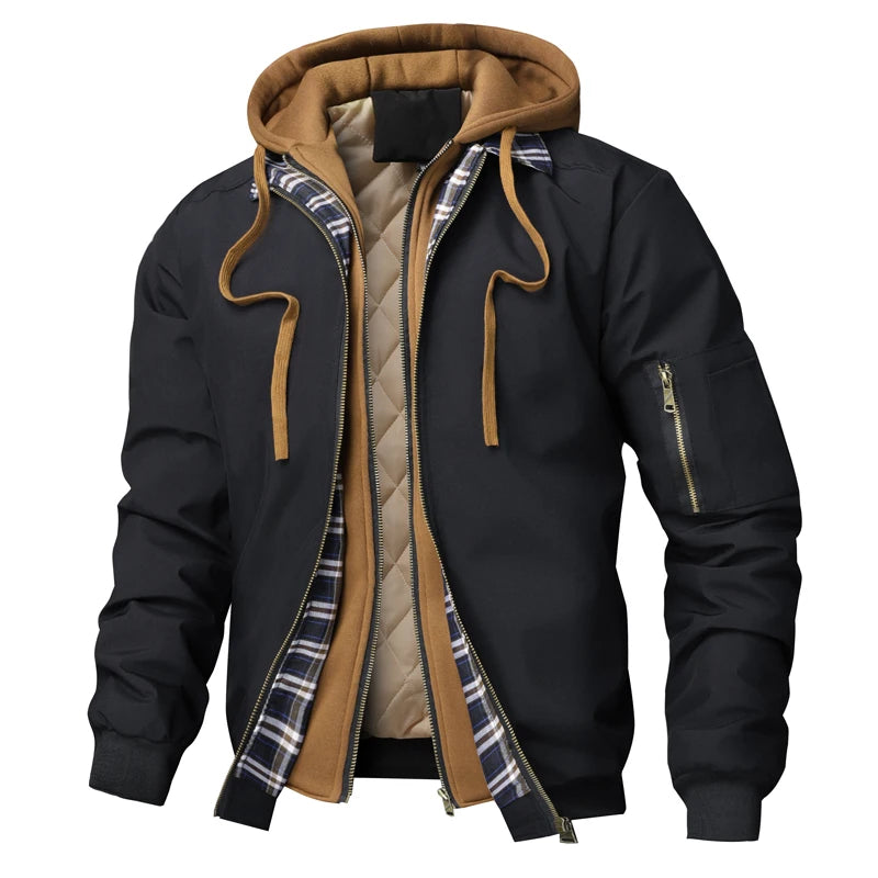 Men's Hooded Winter Windbreaker Jacket
