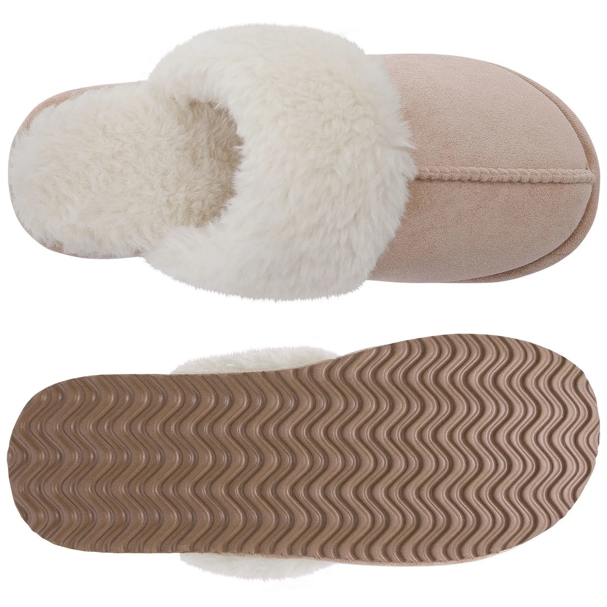 Kidmi Warm Fluffy Women Slippers Classic Brand Fuzzy House Slippers Indoor Soft Memory Foam Slippers Outdoor Antiskid Slippers