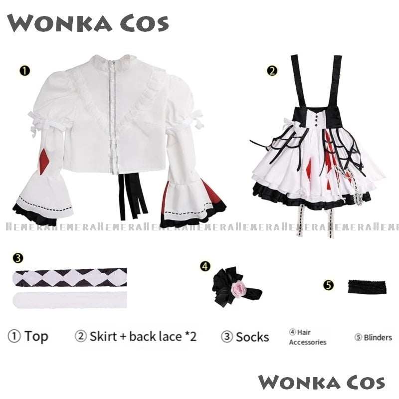 Project Sekai Akiyama Mizuki Cosplay Costume PJSK Lovely Lolita Party White Dress Wig Mizu5 Uniform Women Halloween Outfit