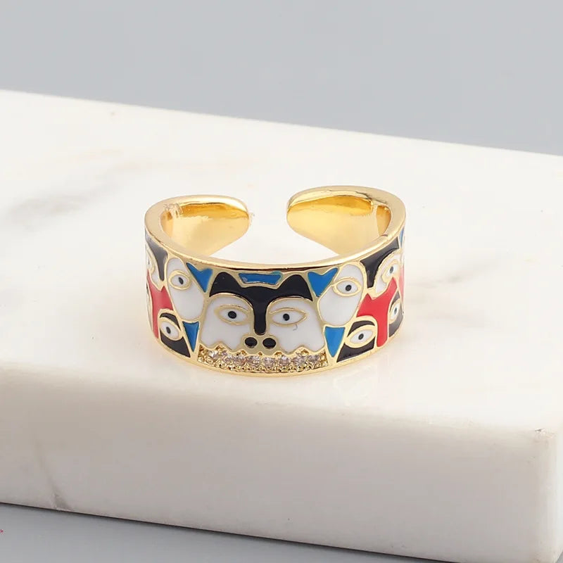 Women’s Gold-Plated Zircon Botanical Statement Ring