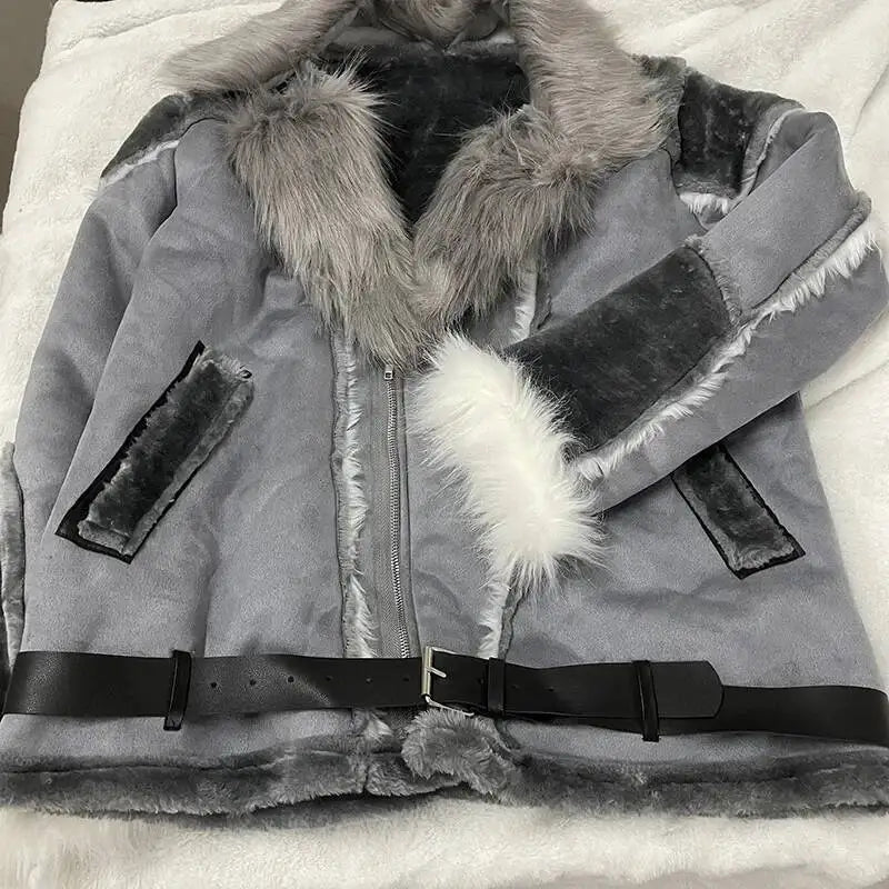 Men's Faux Leather Fur Collar Winter Jacket