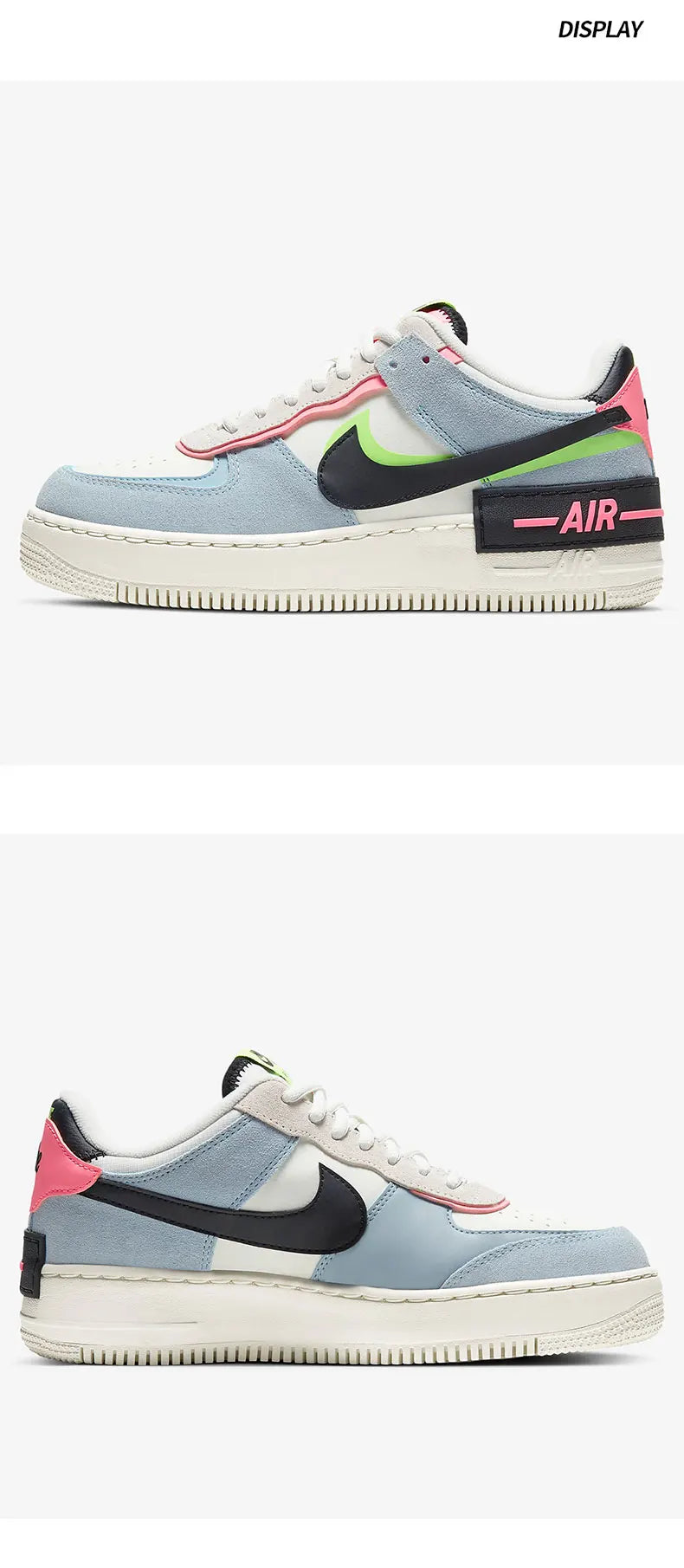 Nike Air Force 1 Shadow Pink & Blue Sneakers – CU8591-101
