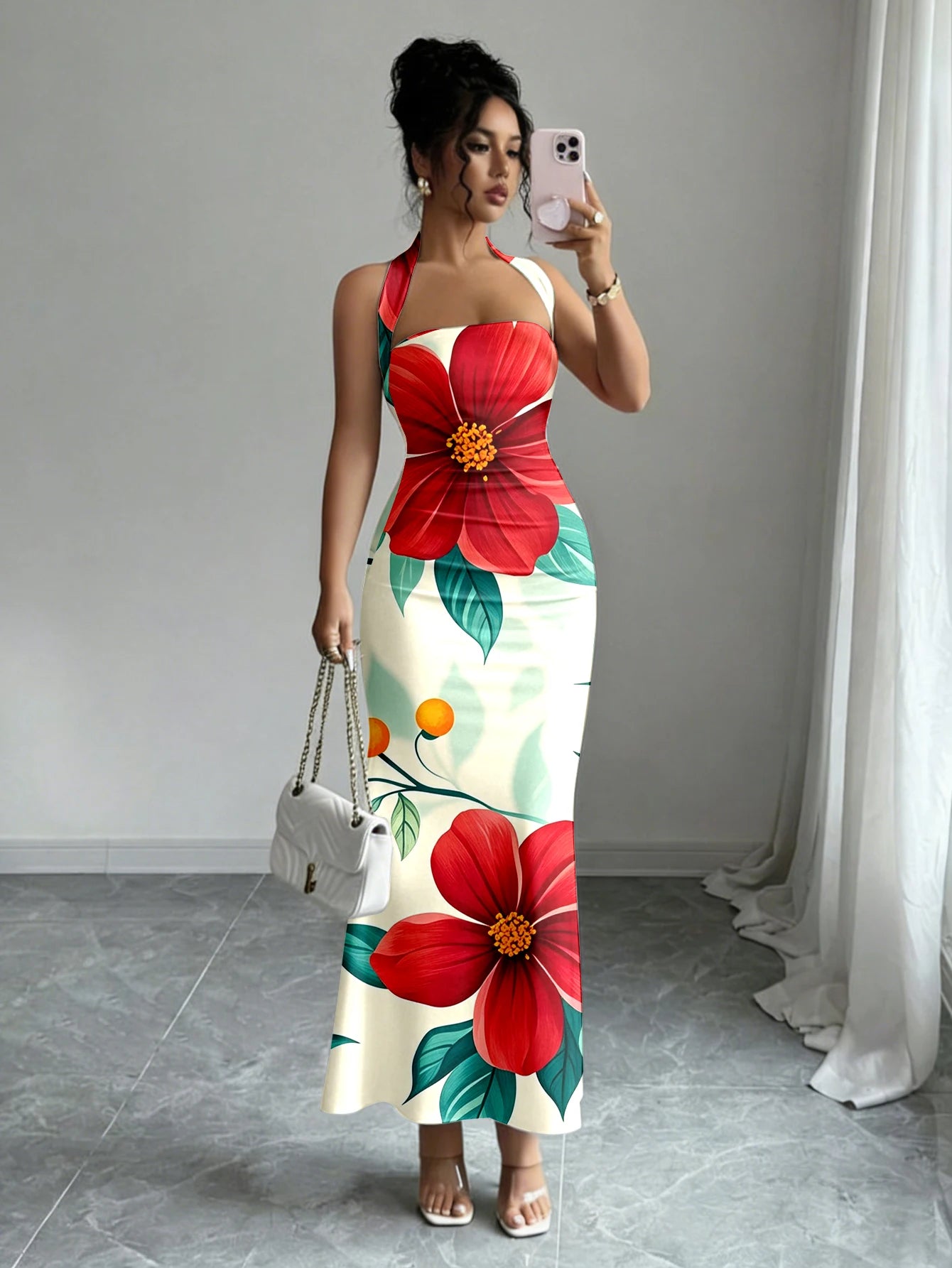 Women’s Sleeveless Halter Maxi Dress