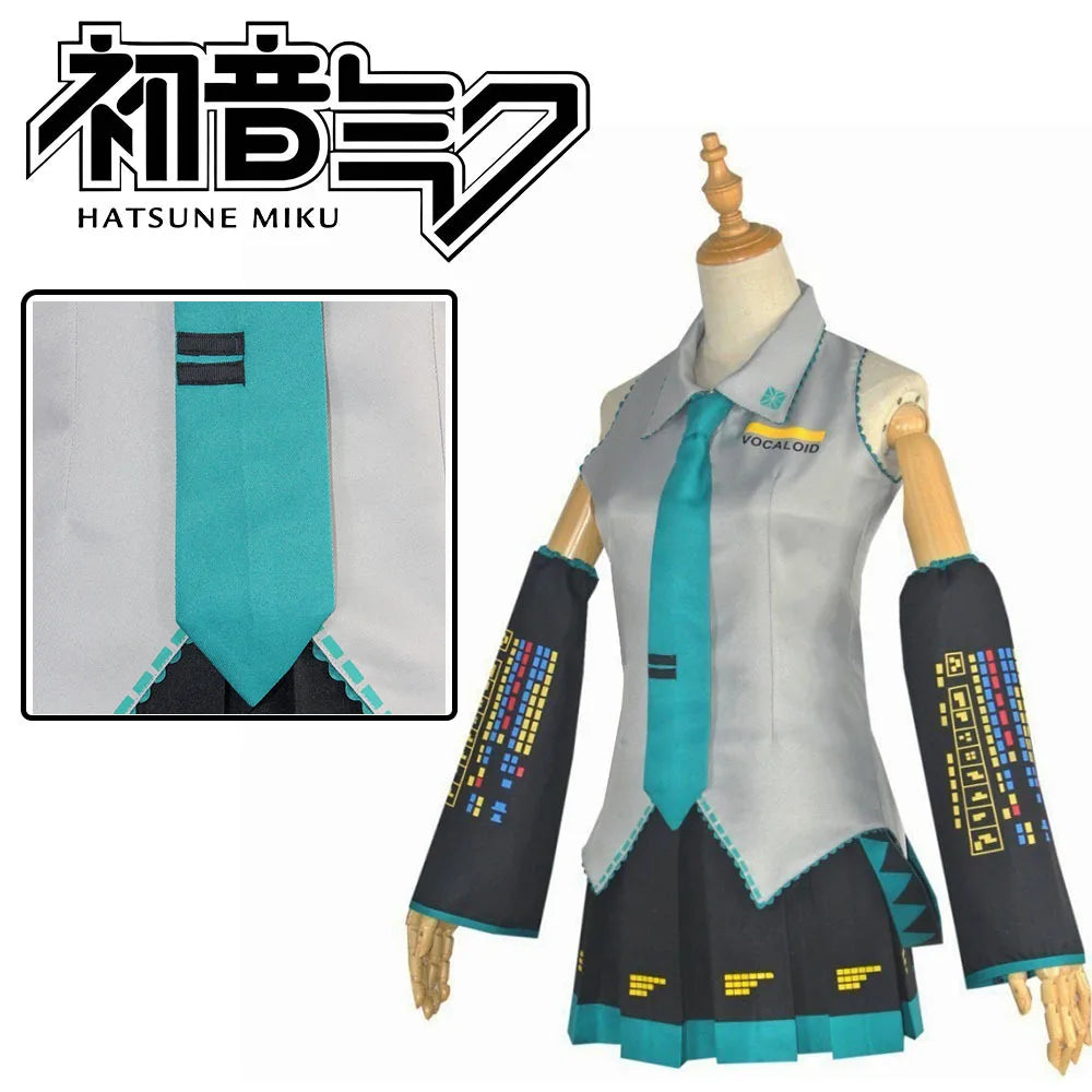 Anime Character Performance Clothes  MIKU Anime Clothes Cosplay Clothes JK Skirt Same Suit Wig Accessories Halloween