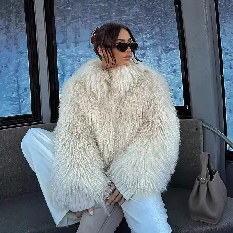 Women's Vintage Curly Faux Fur Jacket