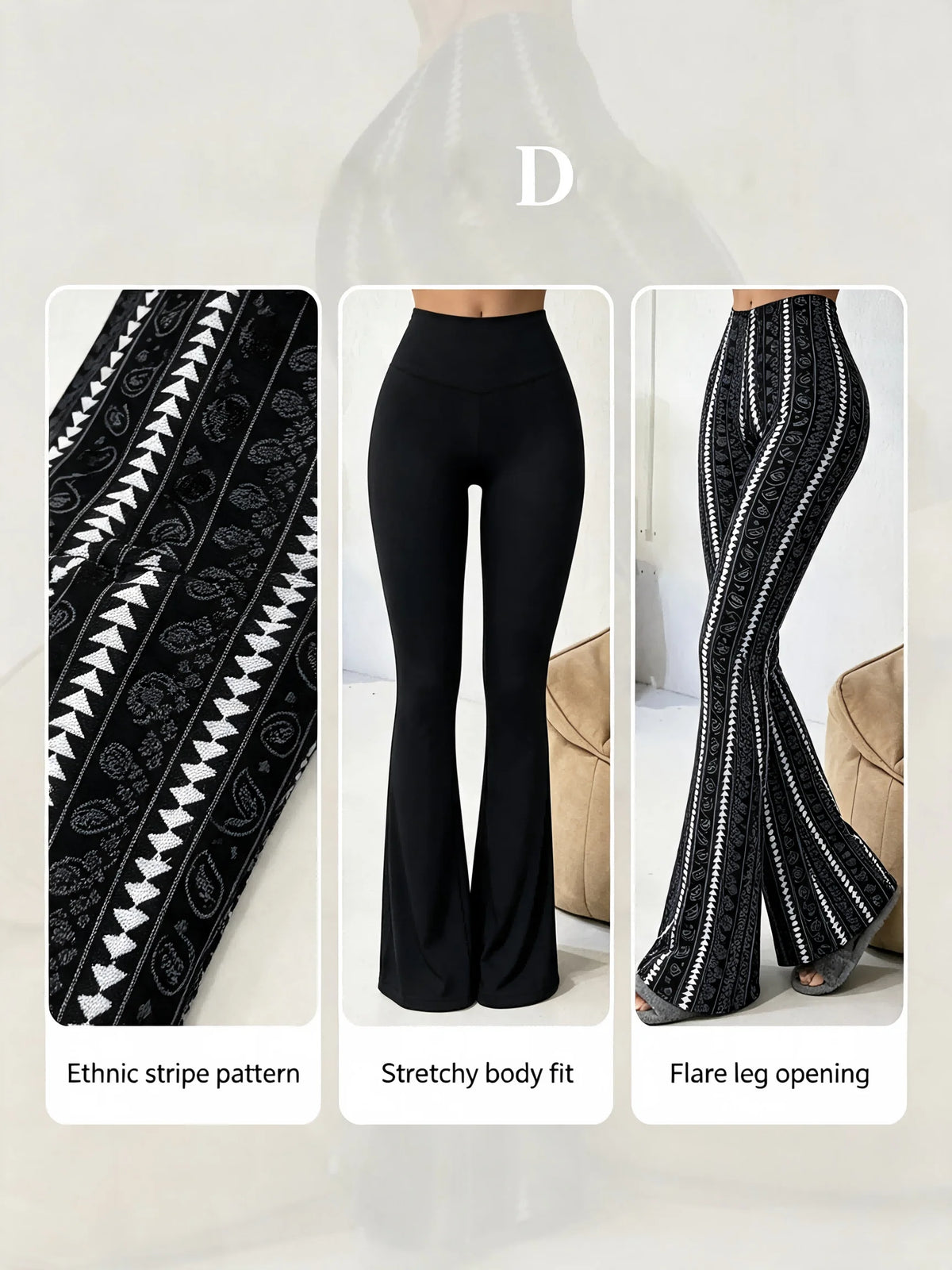 Women’s Striped Slim Flare Office Pants