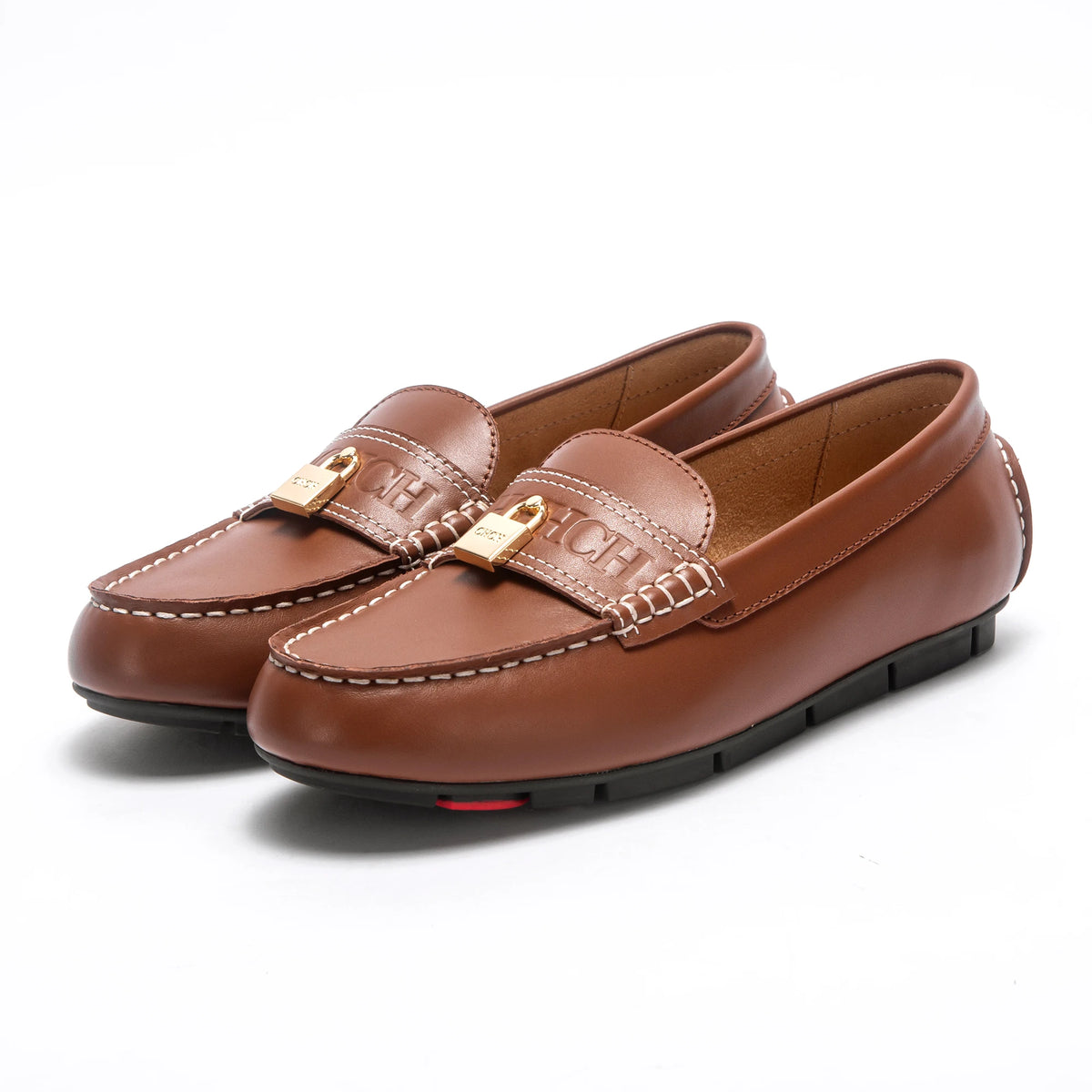 CHCH Women's Brown Flat Shoes 2026 Spring New High Quality Leather Shoes for Casual Business