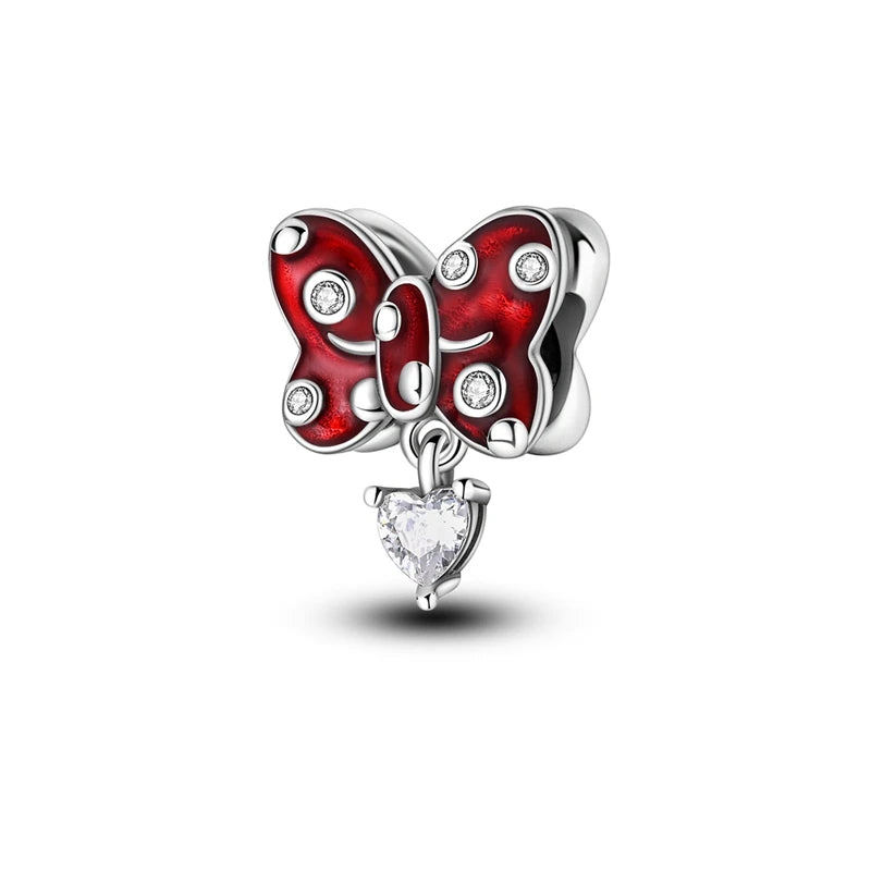 925 Sterling Silver Pink Ballet Girl Bow Pendant Charm Bead for Women – Elegant DIY Jewelry Making Charm for Bracelets & Necklaces