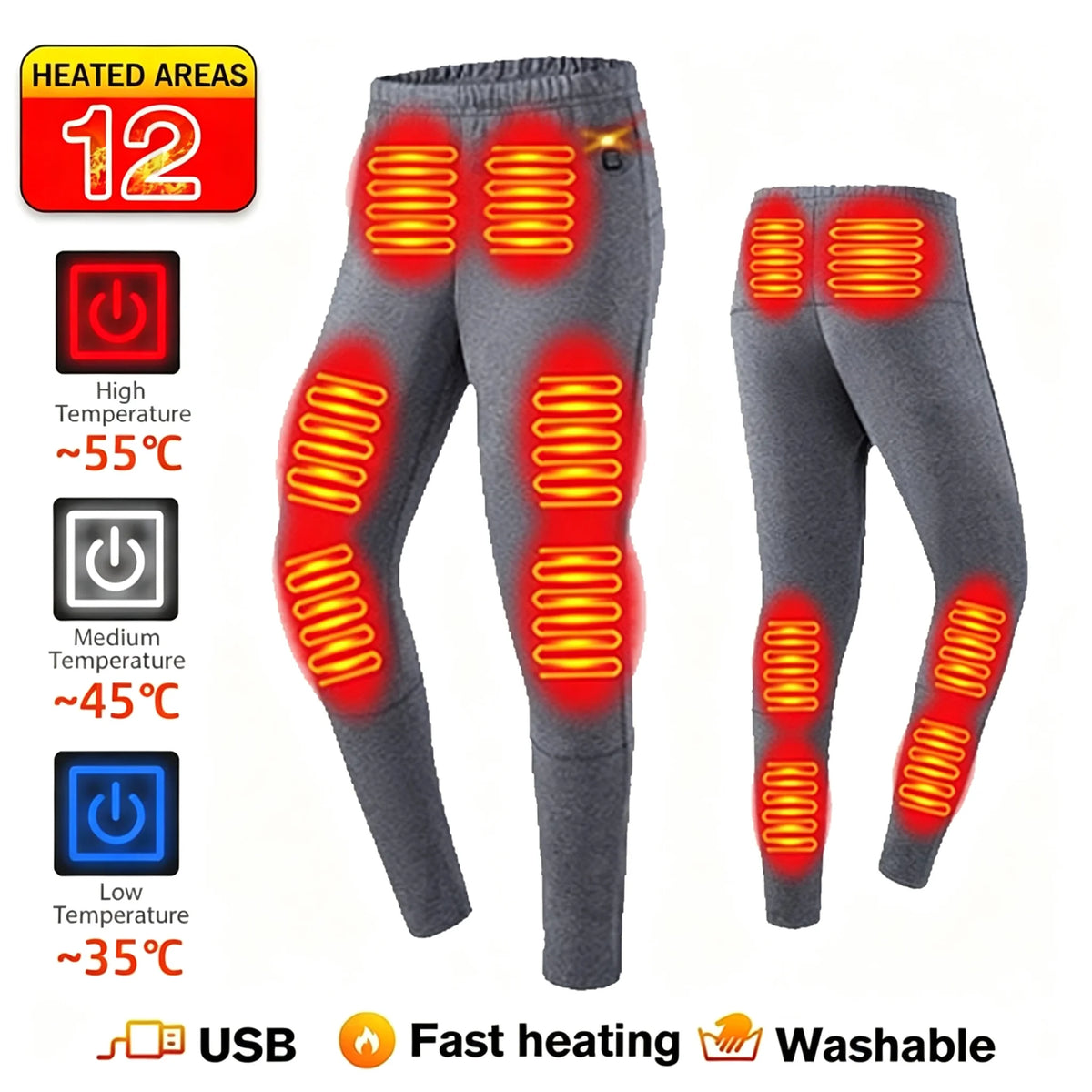 Unisex USB Heated Thermal Jacket – 52 Heating Zones