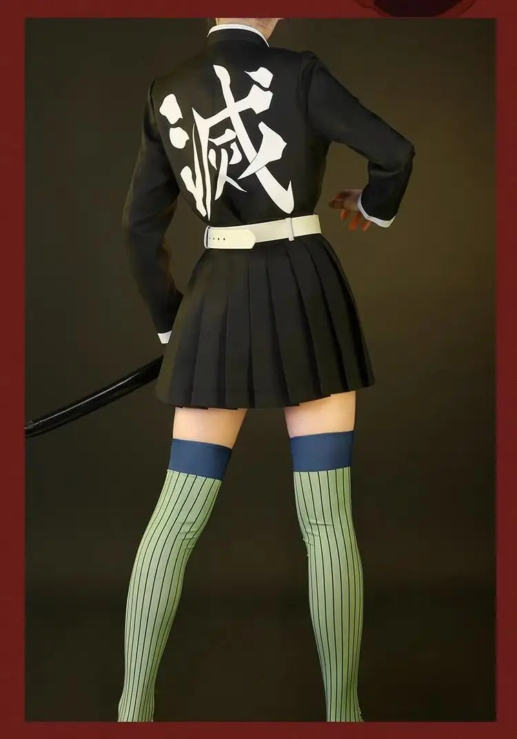 Promotion Price Anime Kanroji Mitsuri Cosplay Costumes Women Kisatsutai Sexy Skirt Uniform Outfit Wig Halloween Party Comic Con