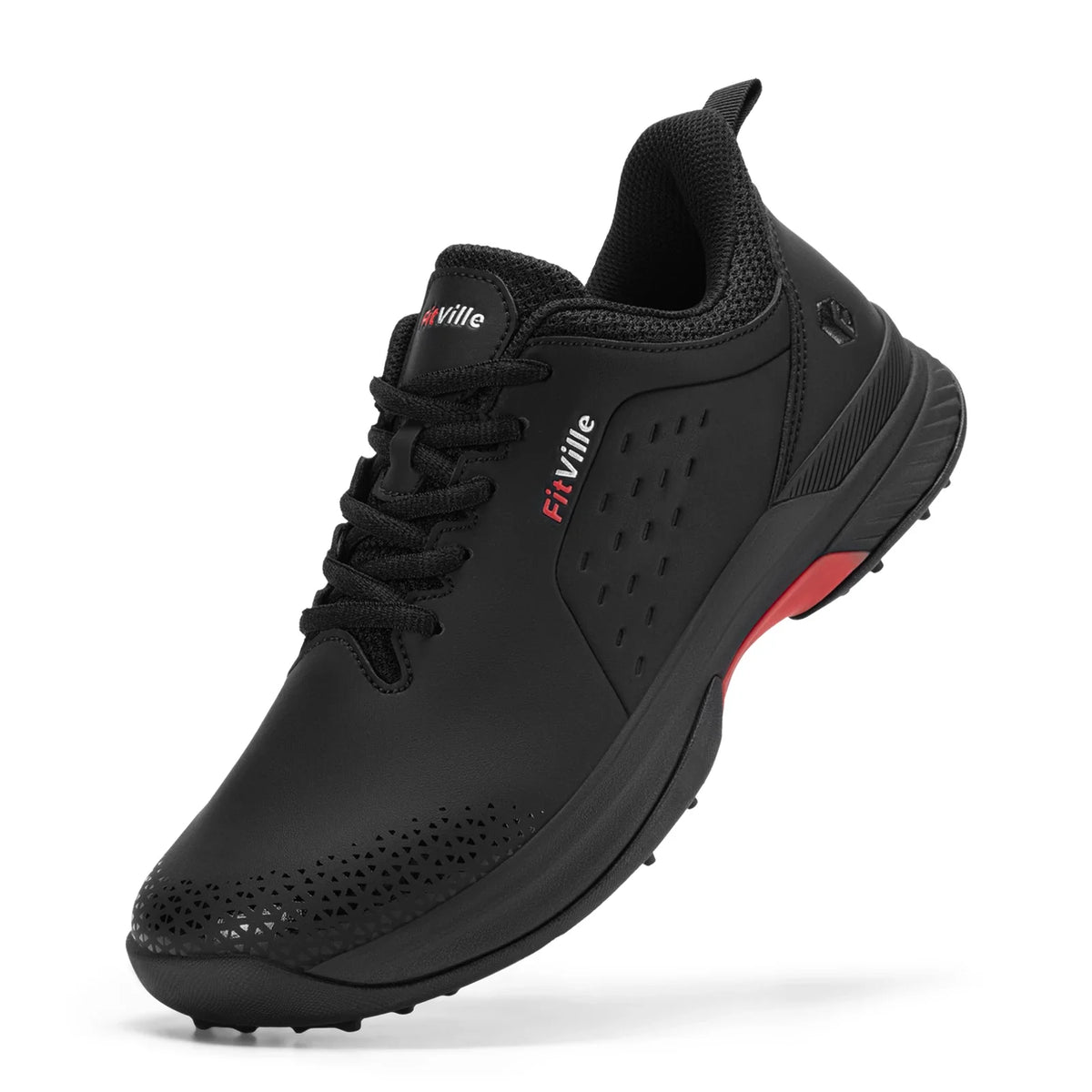 FitVille Men'S Golf Shoes Extra Wide Waterproof, Professional No-Slip Spiked Golf Shoes With Arch Support For Wide Feet