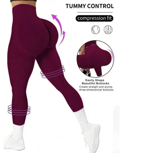 Women's Tight Yoga Seamless Pants, Solid Color Multi-Color Optional, High Waist Belly-Closing Exercise Running Capri Yoga Pants