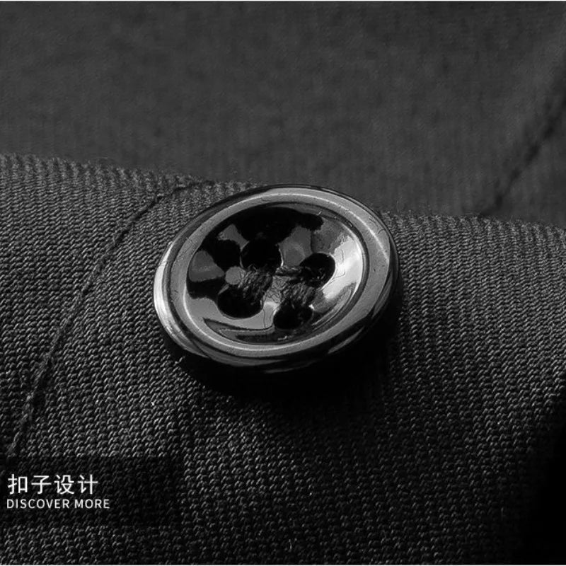 Japanese Style Light Luxury Summer Men's Square Collar Embroid Single Breasted Fashion Casual Long Sleeve Loose Shirts Tops