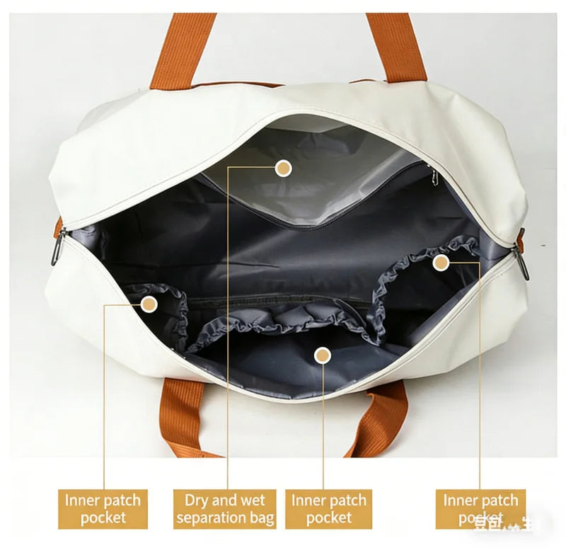 Travel Gym Duffle Bag with Shoe Compartment – Portable Fitness Shoulder & Crossbody Carry-On Bag for Workouts and Weekend Trips