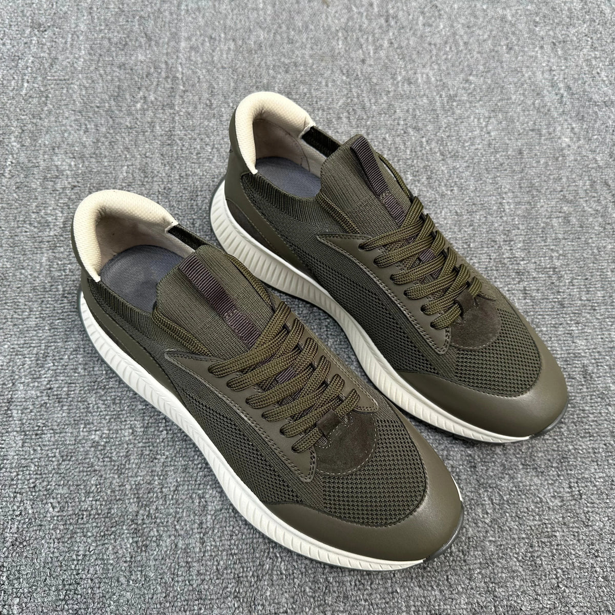 2026 Summer Breathable Sports Casual Shoes For Men, Thick Sole Height Increasing Lace Up Comfort Versatile Mesh Running Sneakers