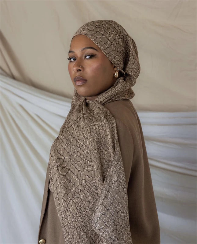 Women’s Leopard & Floral Print Bohemian Hijab Scarf