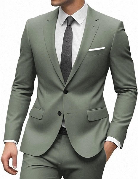 Elegant Suit for Men 2 Pieces Blazer and Pants Set Luxury Notched Lapel Tuxedo Suits for Men Formal Wedding Dresses Gentleman