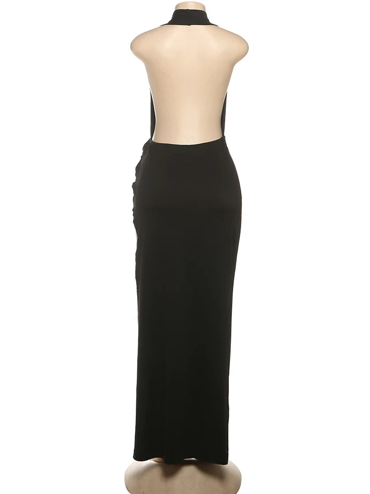 Halter Split Maxi Dress