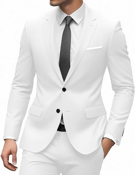 Elegant Suit for Men 2 Pieces Blazer and Pants Set Luxury Notched Lapel Tuxedo Suits for Men Formal Wedding Dresses Gentleman