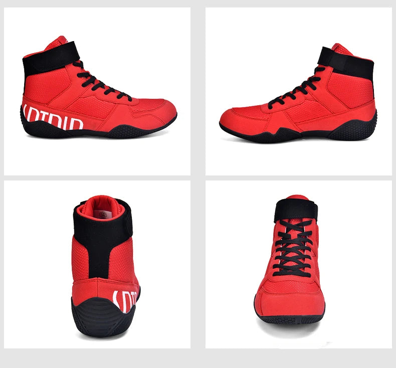 New Men's Large Wrestling Shoes Mesh Breathable Boxing Shoes Anti Slip Wear Resistant Sneaker Fashionable Casual High Sport Shoe