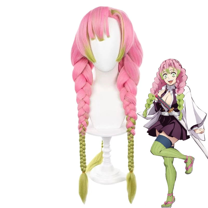 Promotion Price Anime Kanroji Mitsuri Cosplay Costumes Women Kisatsutai Sexy Skirt Uniform Outfit Wig Halloween Party Comic Con