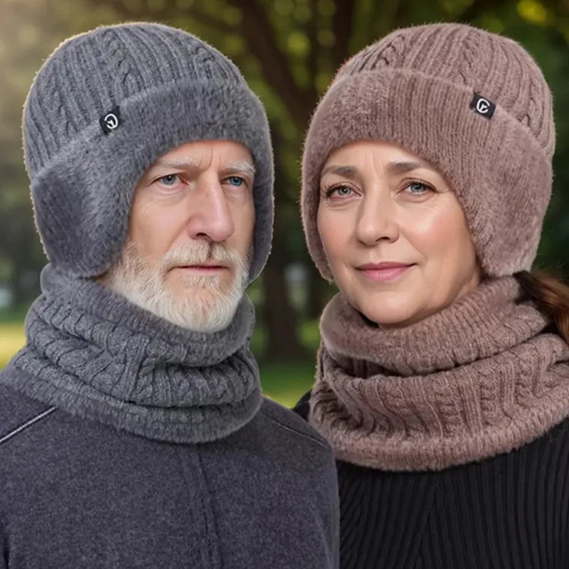 Knitted Hat Winter Elderly Hat for Women Winter Mom Warm Hat for Men Ear Protection Middle-Aged and Elderly