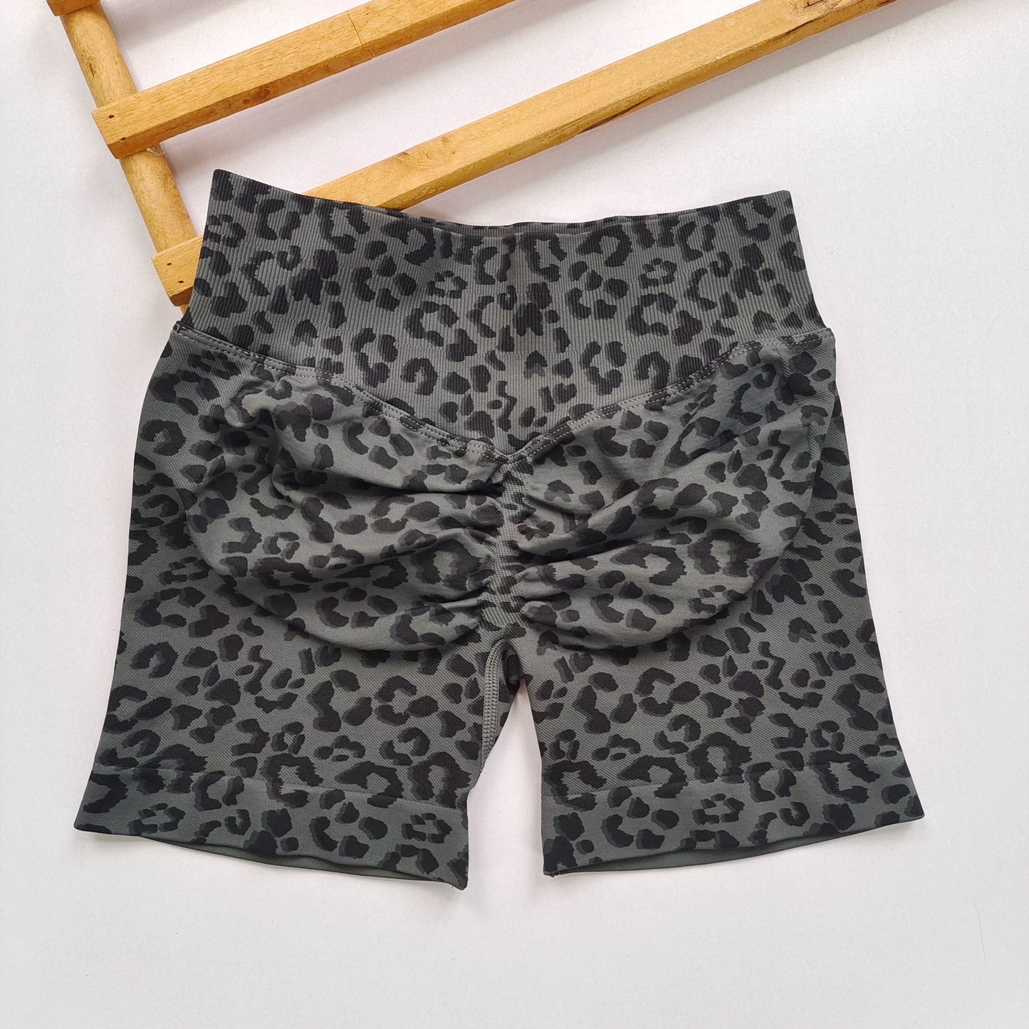Women’s Leopard Print High-Waisted Biker Shorts