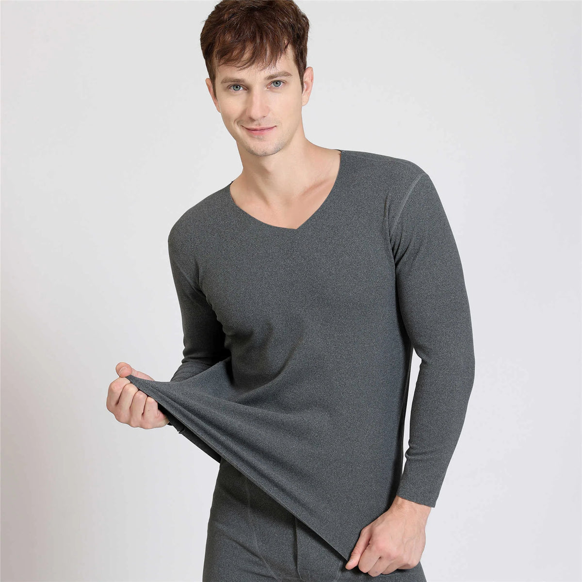 Men's Fleece-Lined Thermal Underwear Set