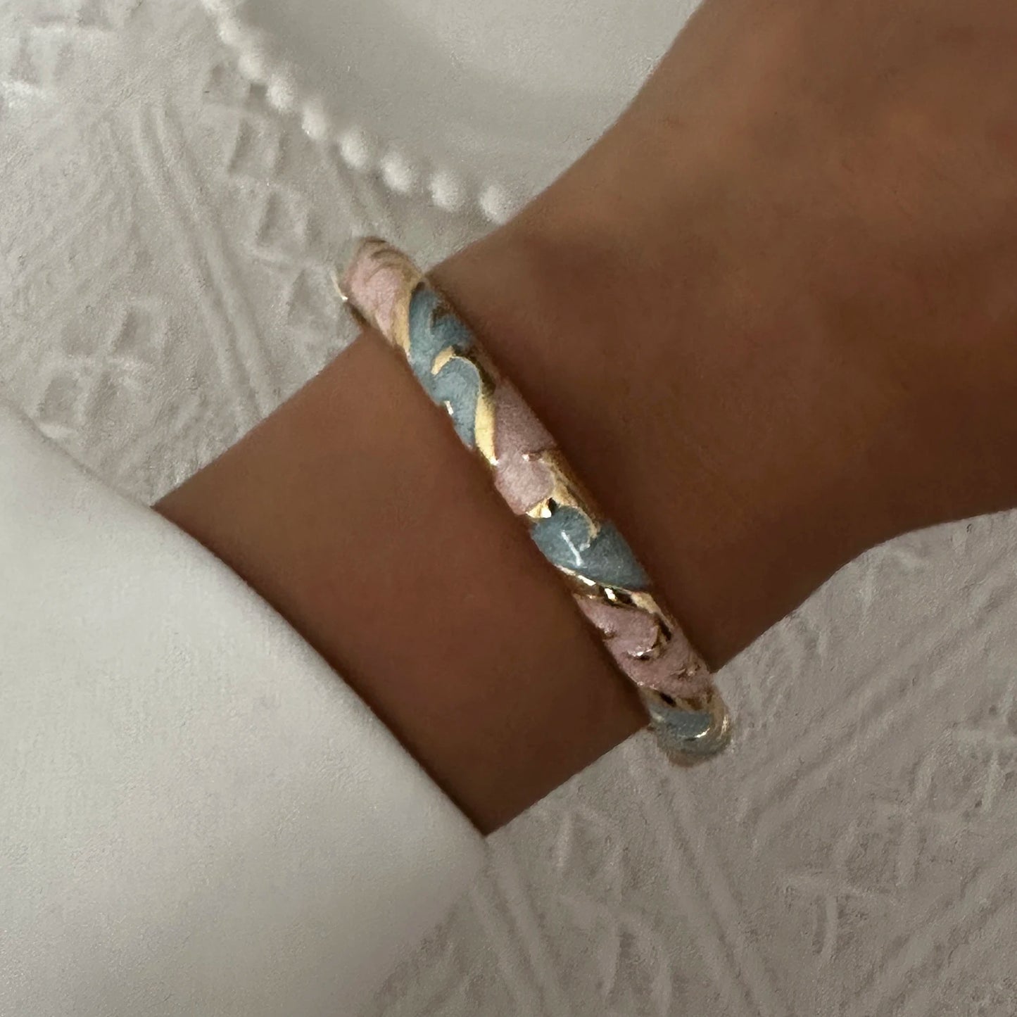 Elegant Enamel Flower Bracelet for Women – Retro Gold-Plated Evil Eye Floral Zircon Bangle, Vintage Party Jewelry