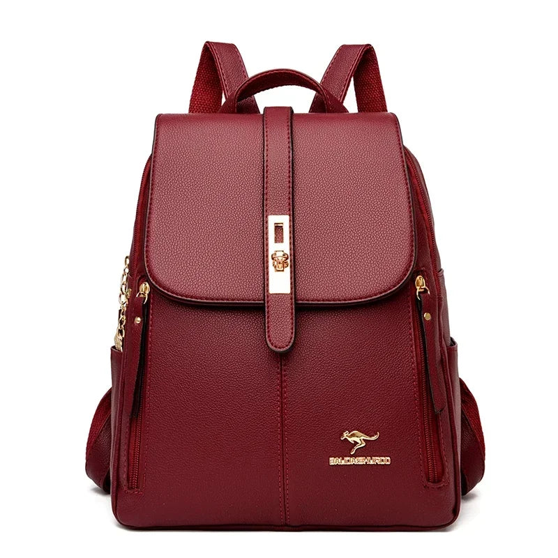 Women’s Casual Waterproof Synthetic Leather Backpack