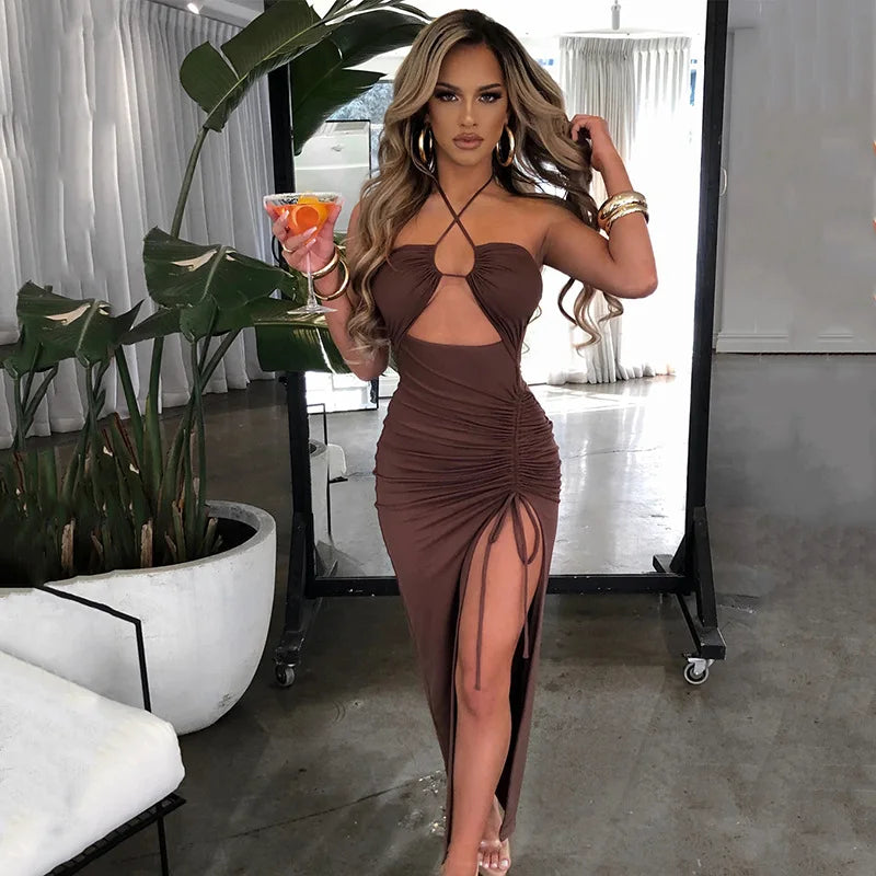 Backless Bodycon Midi Dress