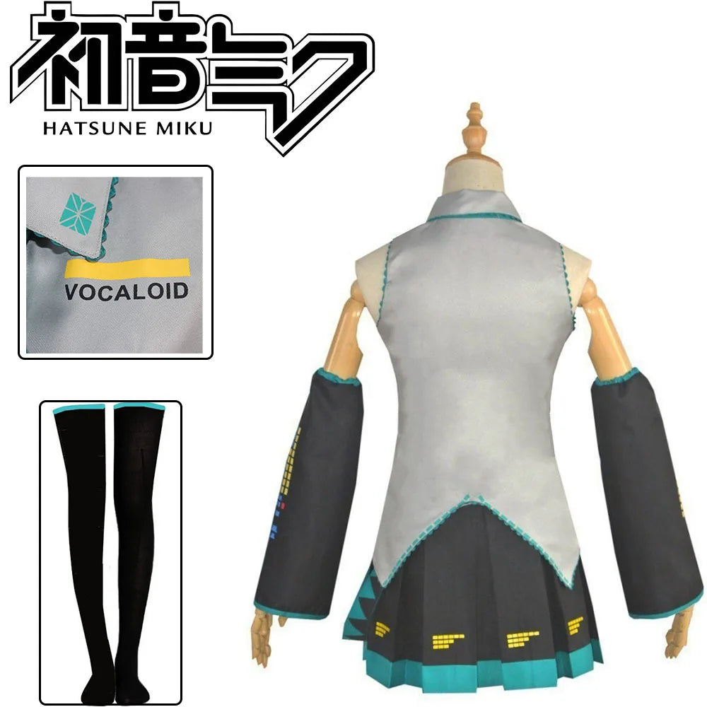 Anime Character Performance Clothes  MIKU Anime Clothes Cosplay Clothes JK Skirt Same Suit Wig Accessories Halloween