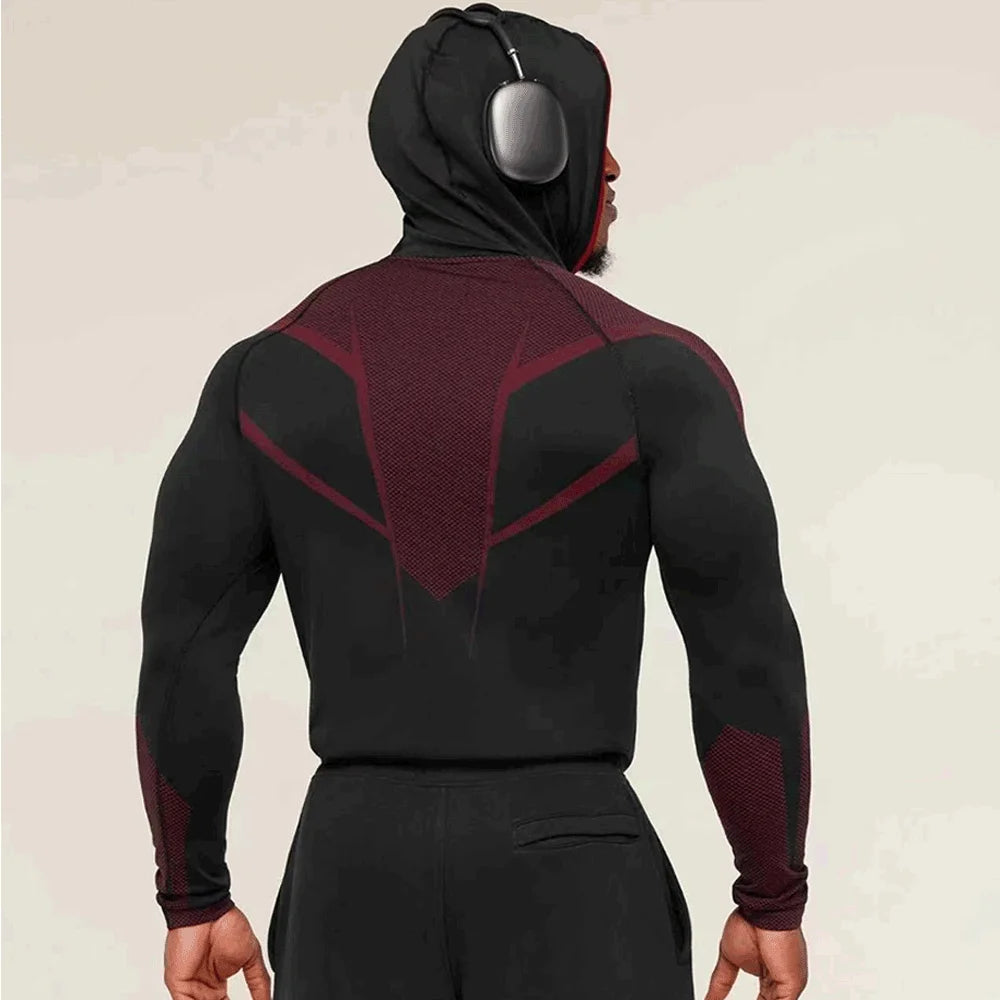 Men’s Quick-Dry Half-Zip Compression Hoodie