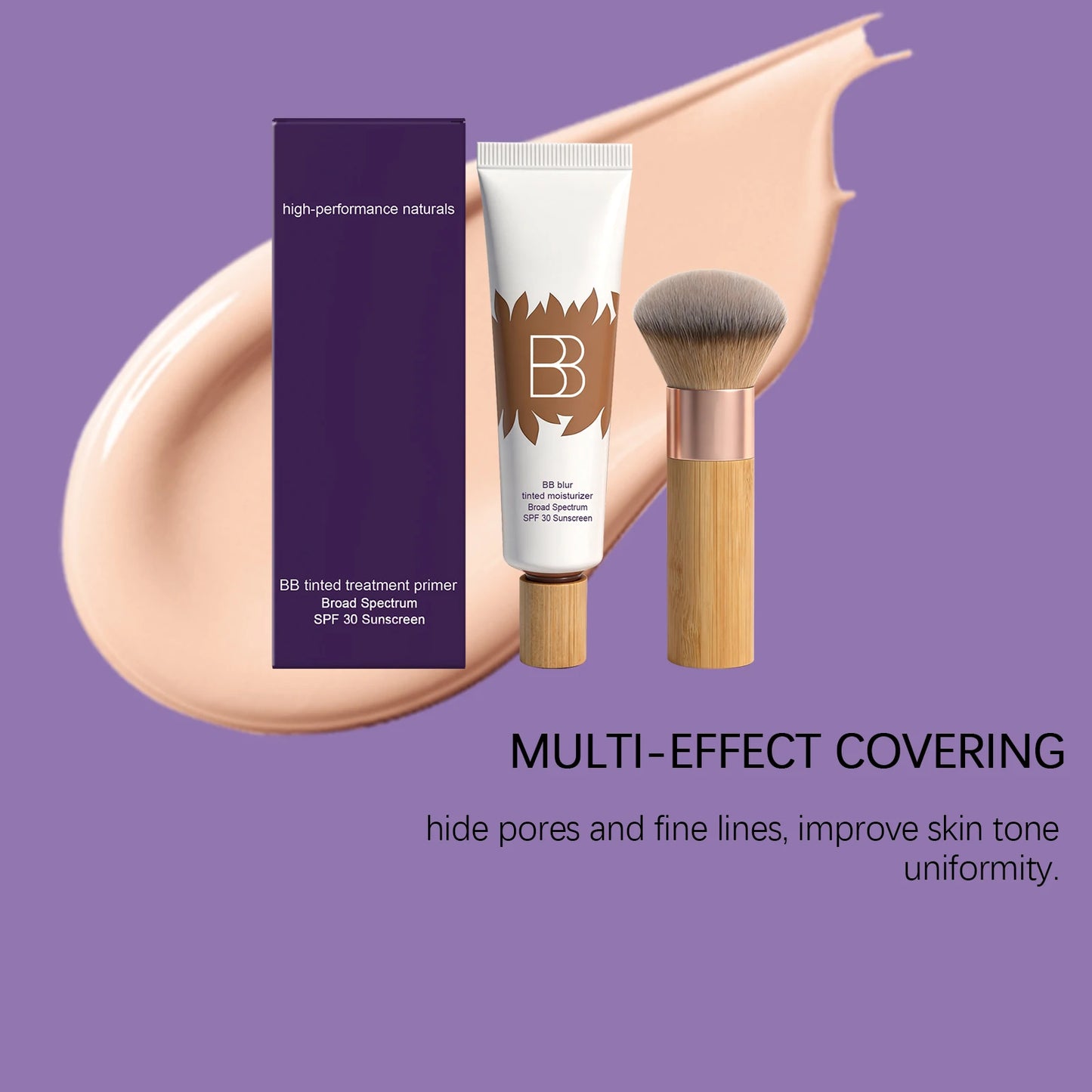 BB Cream Set – Concealer & Primer, Soft Moisturizing Makeup Base, Natural Non-Cakey Finish, Long-Lasting Non-Sticky Coverage