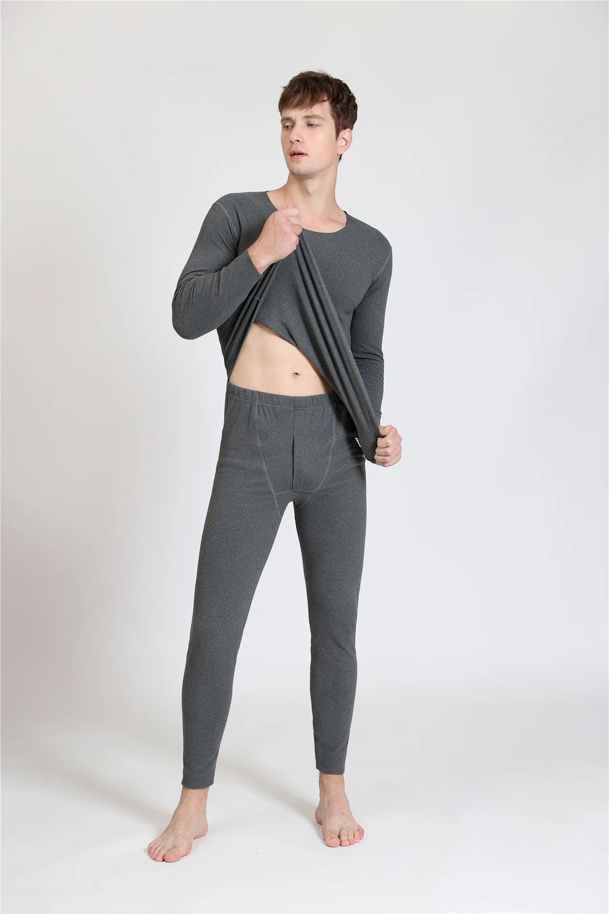 Men's Fleece-Lined Thermal Underwear Set