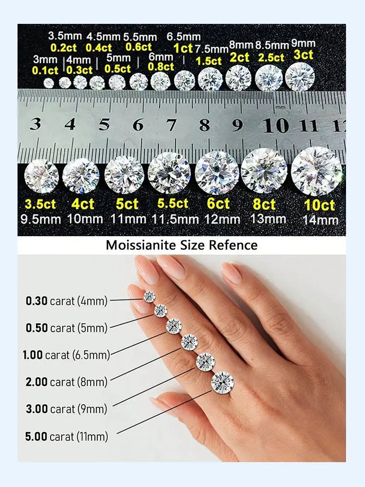 925 Sterling Silver 3CT Moissanite Ring for Women – Double Heart Zircon Eternity Engagement Ring, Fine Jewelry Gift
