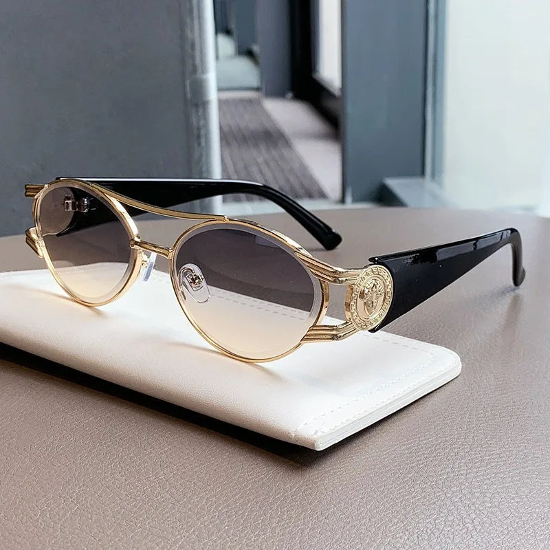 Unisex Oval Gradient Fashion Sunglasses