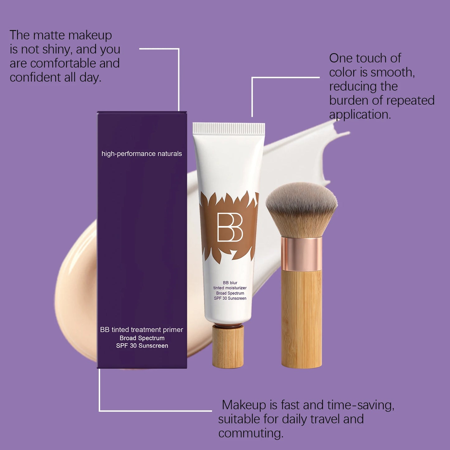 BB Cream Set – Concealer & Primer, Soft Moisturizing Makeup Base, Natural Non-Cakey Finish, Long-Lasting Non-Sticky Coverage