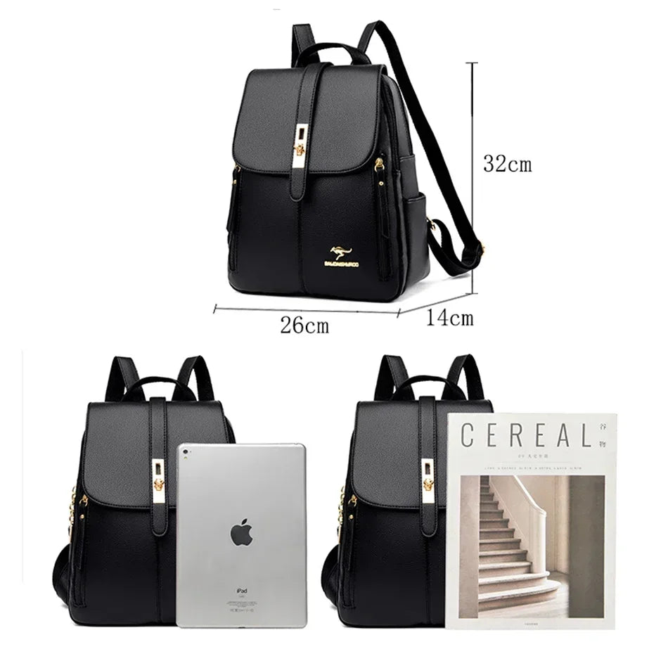 Women’s Casual Waterproof Synthetic Leather Backpack