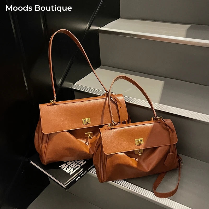 Women’s Vintage PU Flap Shoulder & Crossbody Bag