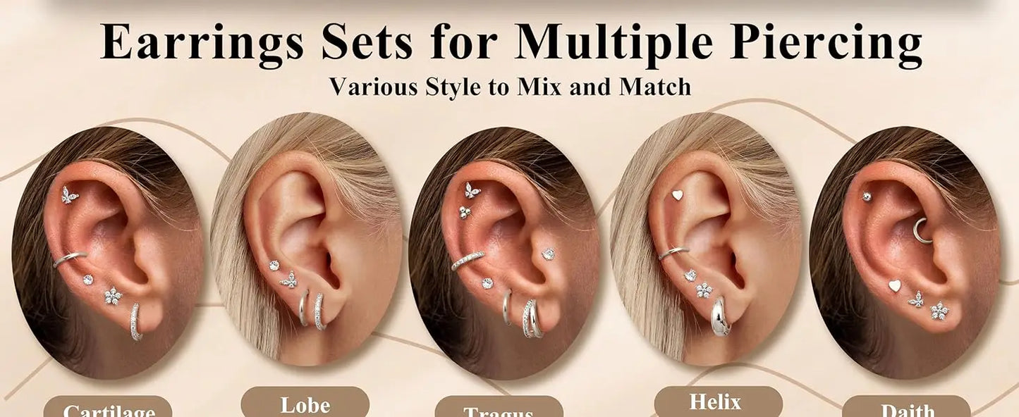 14K Gold-Plated Stainless Steel Classic Stud Earrings